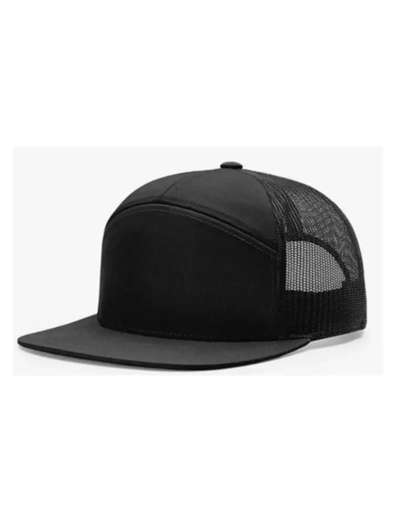 7 Panel Black/Black - The Mad Hatter Company