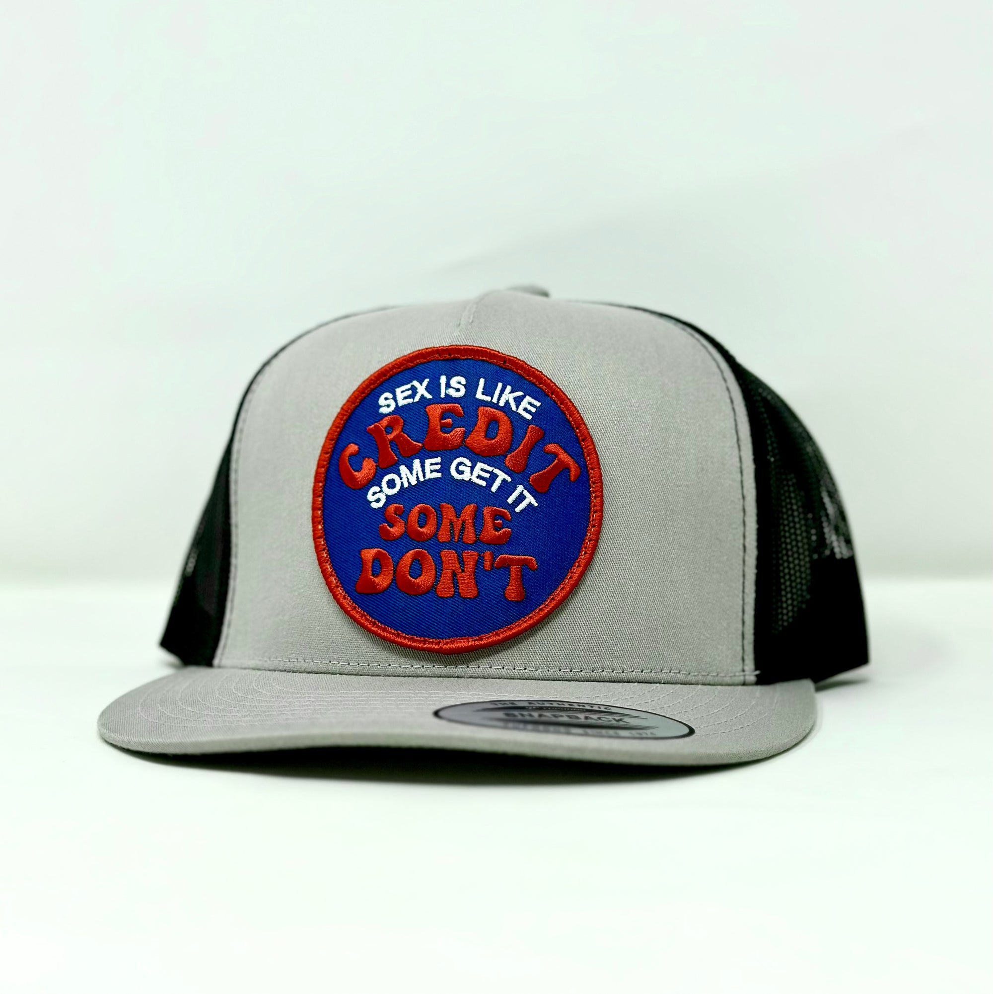 Quickship - Sex is like credit some get it some don't - 6006 Grey/Black Yupoong