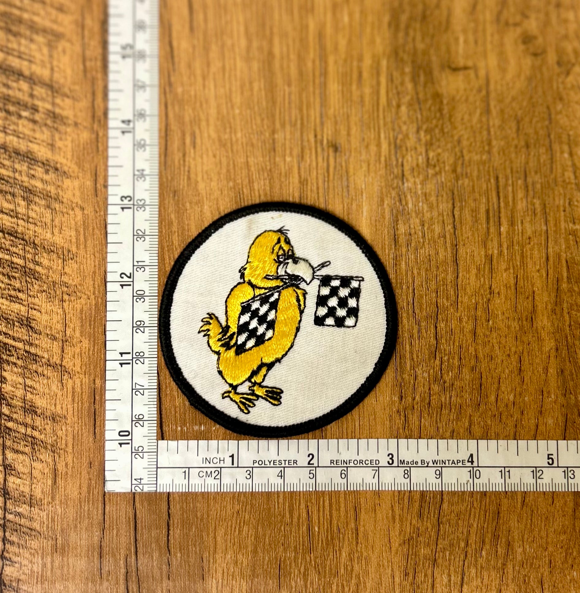 Vintage Checkered Flag Yellow Bird