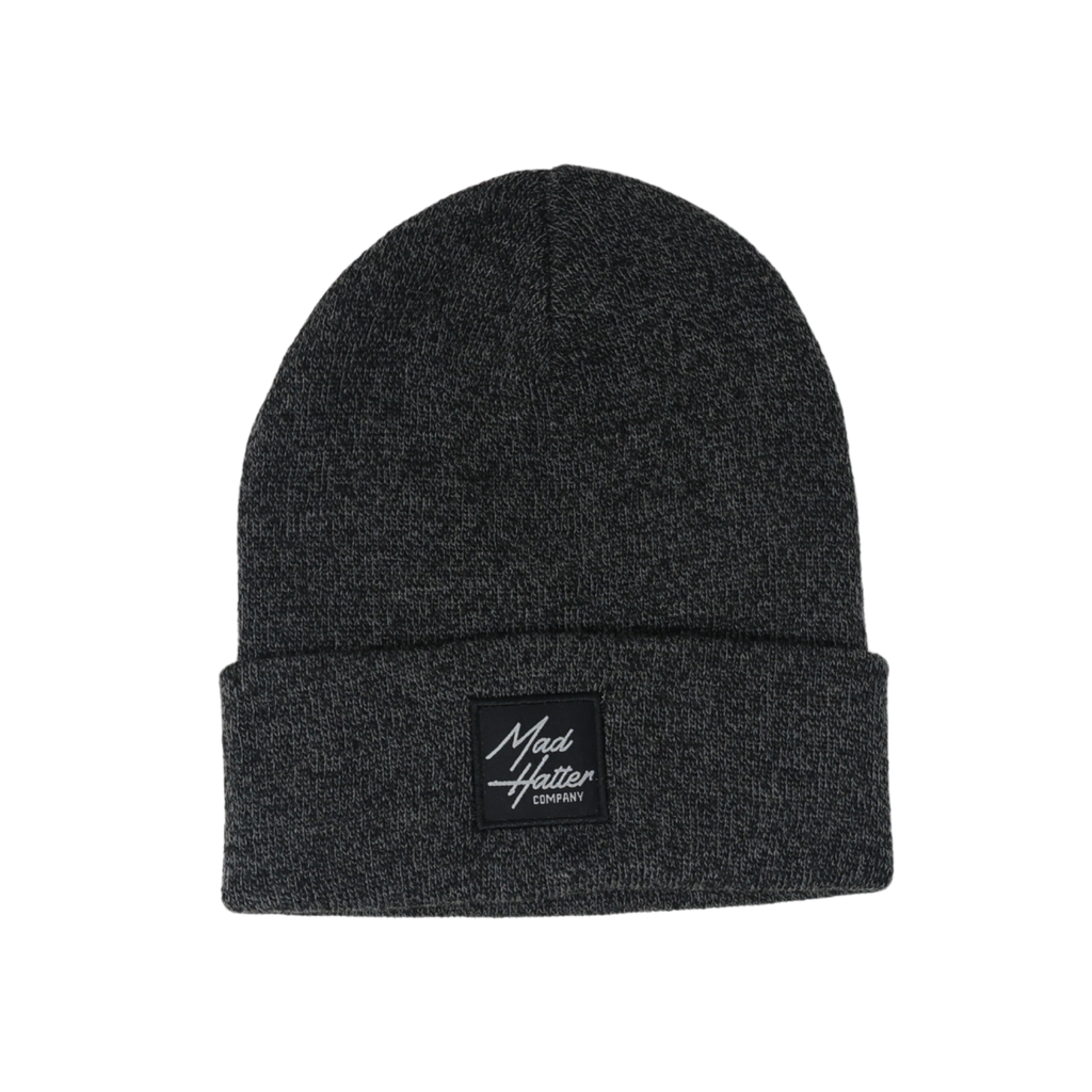 Charcoal Beanie with Black Patch