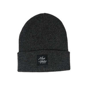 Charcoal Beanie with Black Patch