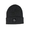 Charcoal Beanie with Black Patch - The Mad Hatter Company
