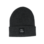 Charcoal Beanie with Black Patch - The Mad Hatter Company