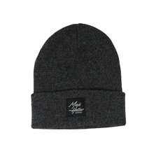 Mad Hatter Beanie - Charcoal Beanie with Black Patch