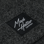 Charcoal Beanie with Black Patch - The Mad Hatter Company