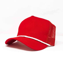 Cobra 5 Panel Cotton Twill Front Red/White Cap Blank Hat