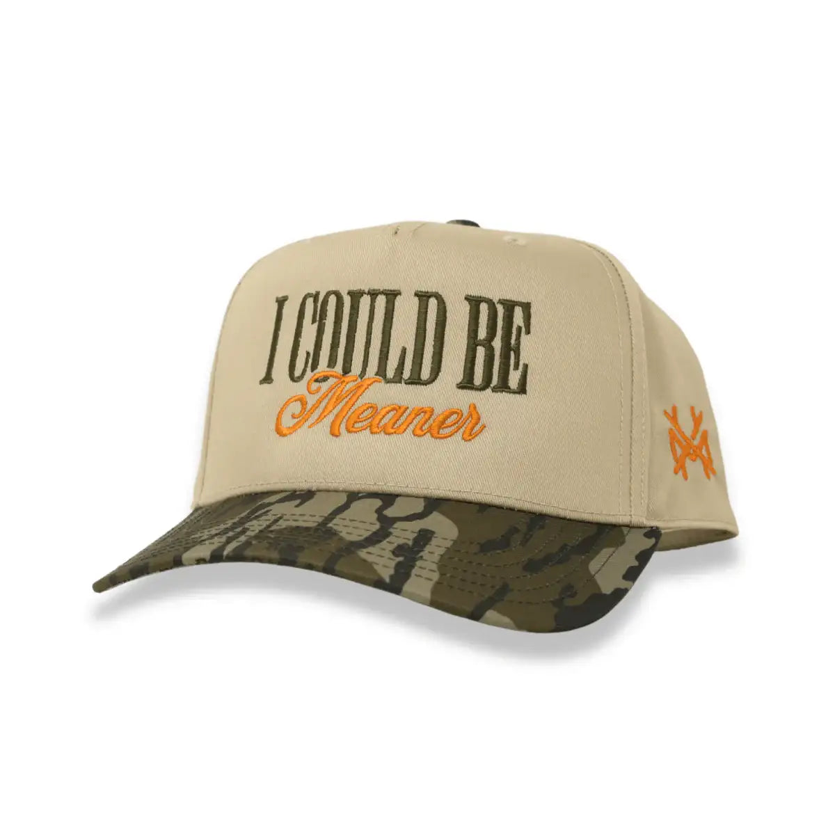 Could Be Meaner Embroidered Trucker Hat - Cream & Olive I Could Be Meaner Embroidered Hat – Southern N Savvy main image 2