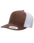 Flat Bill Brown/White