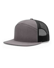 7 Panel Charcoal / Black Blank Hat