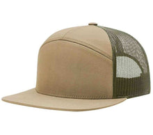 7 Panel Pale Khaki/Loden Blank Hat