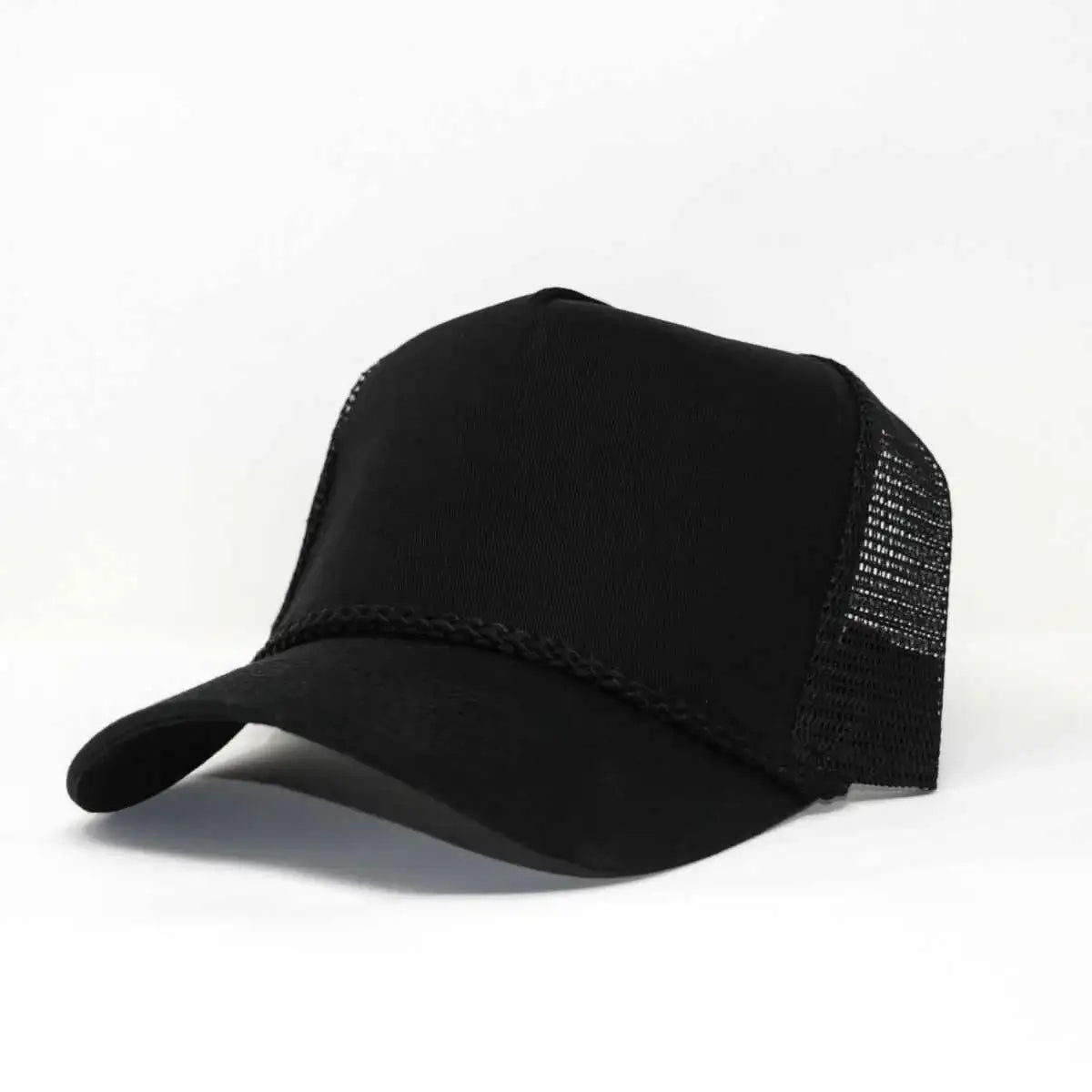 Cobra 5 panel Cotton Twill Front Black/Black Cap