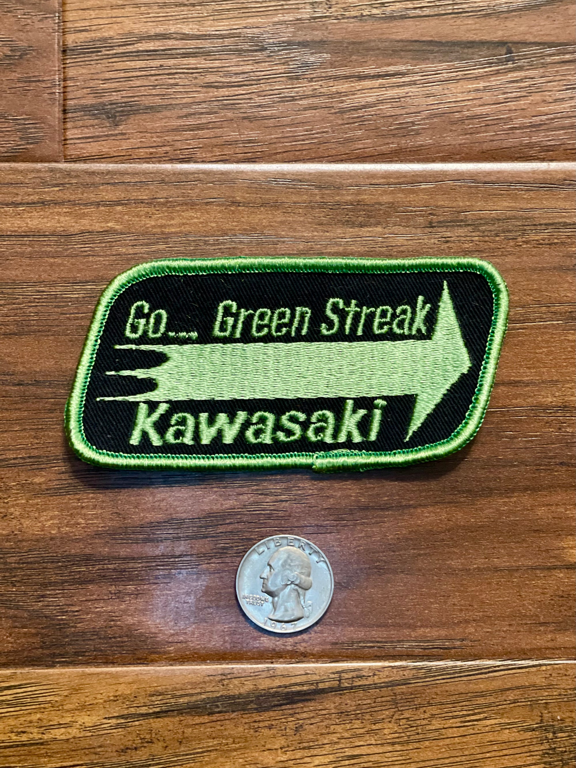 Vintage Go Green Streak Kawasaki 1970's